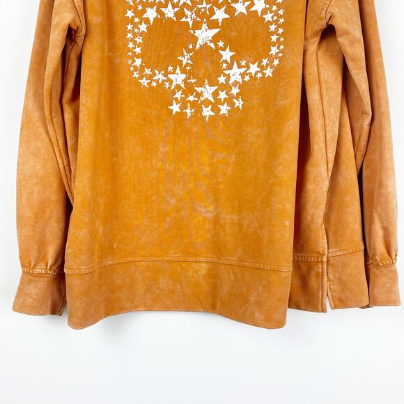 Fantastic Fawn Oversized Skull Star Sweatshirt Burnt Orange Womens Size Small - Picture 5 of 11